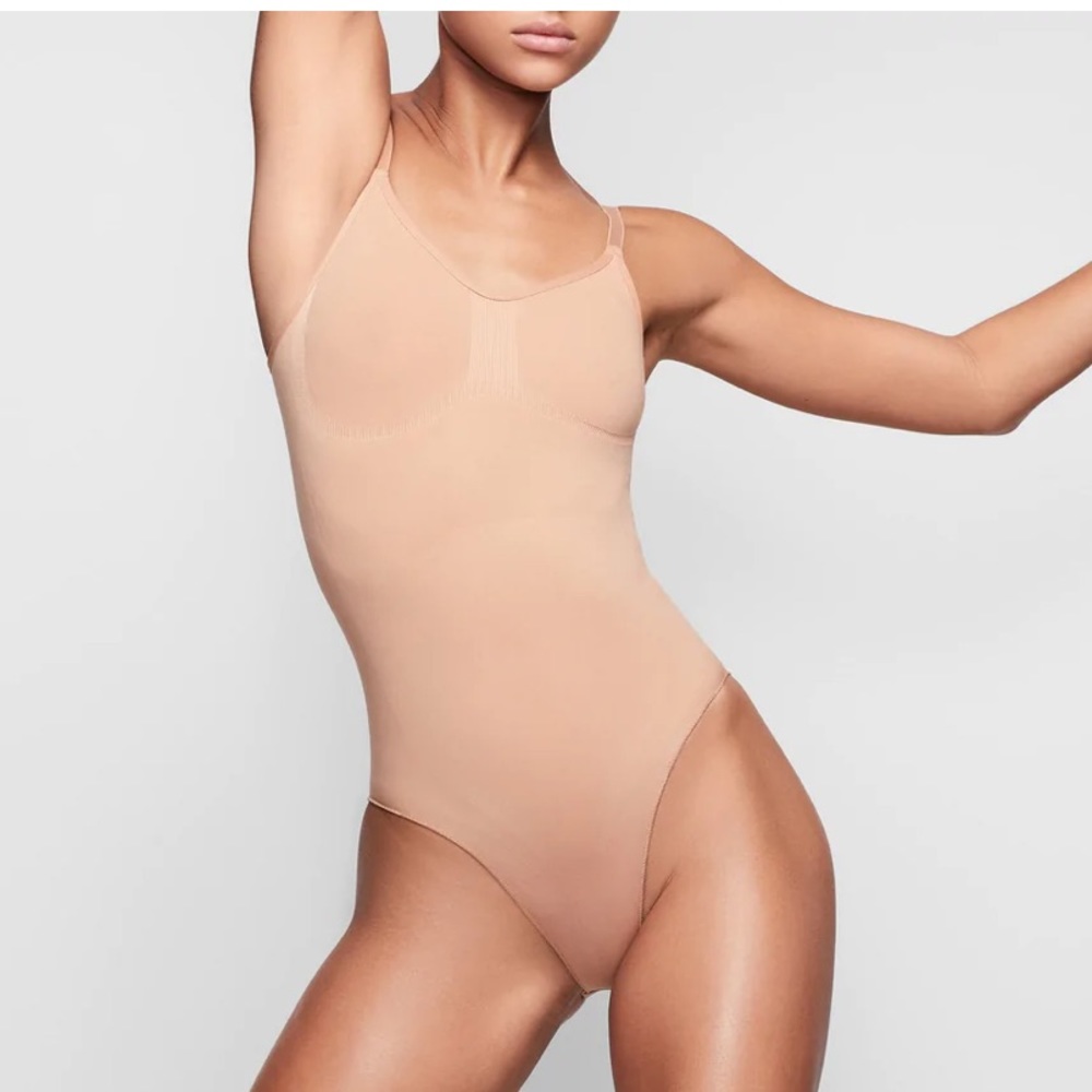 Skims Sculpt Brief Bodysuit in Ochre
